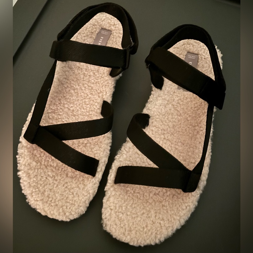 NIB Everlane Women's The ReNew Teddy Sport Sandal Black Comfort Athleisure 11